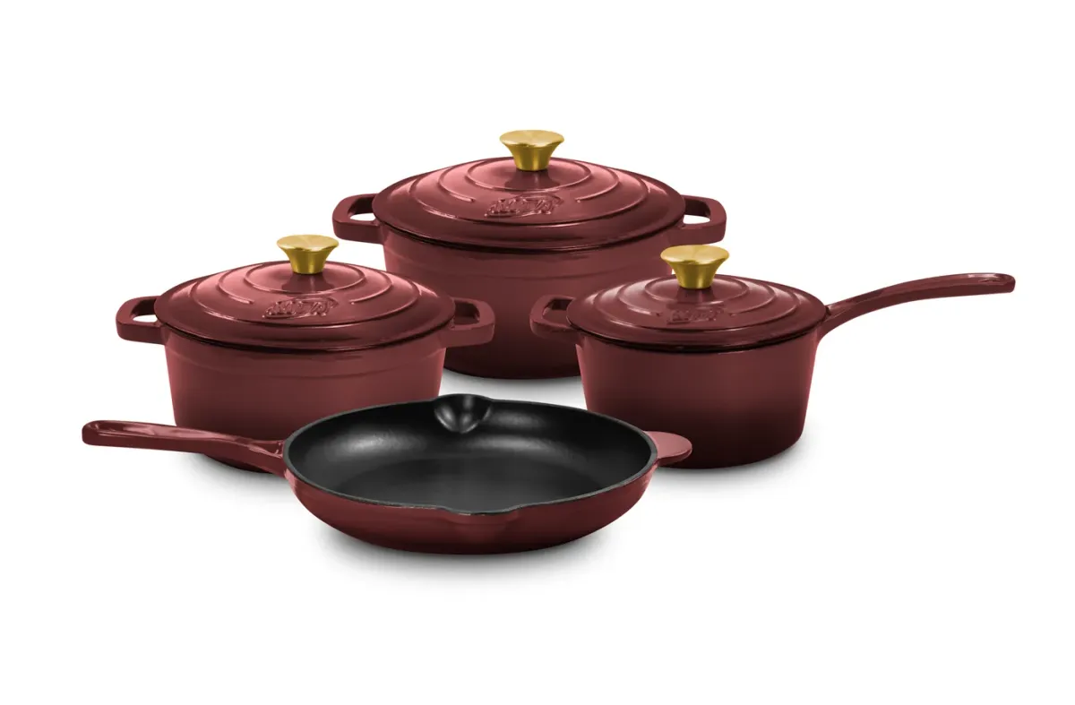 Juego Ferro Esmaltado Cabernet 4 Piezas