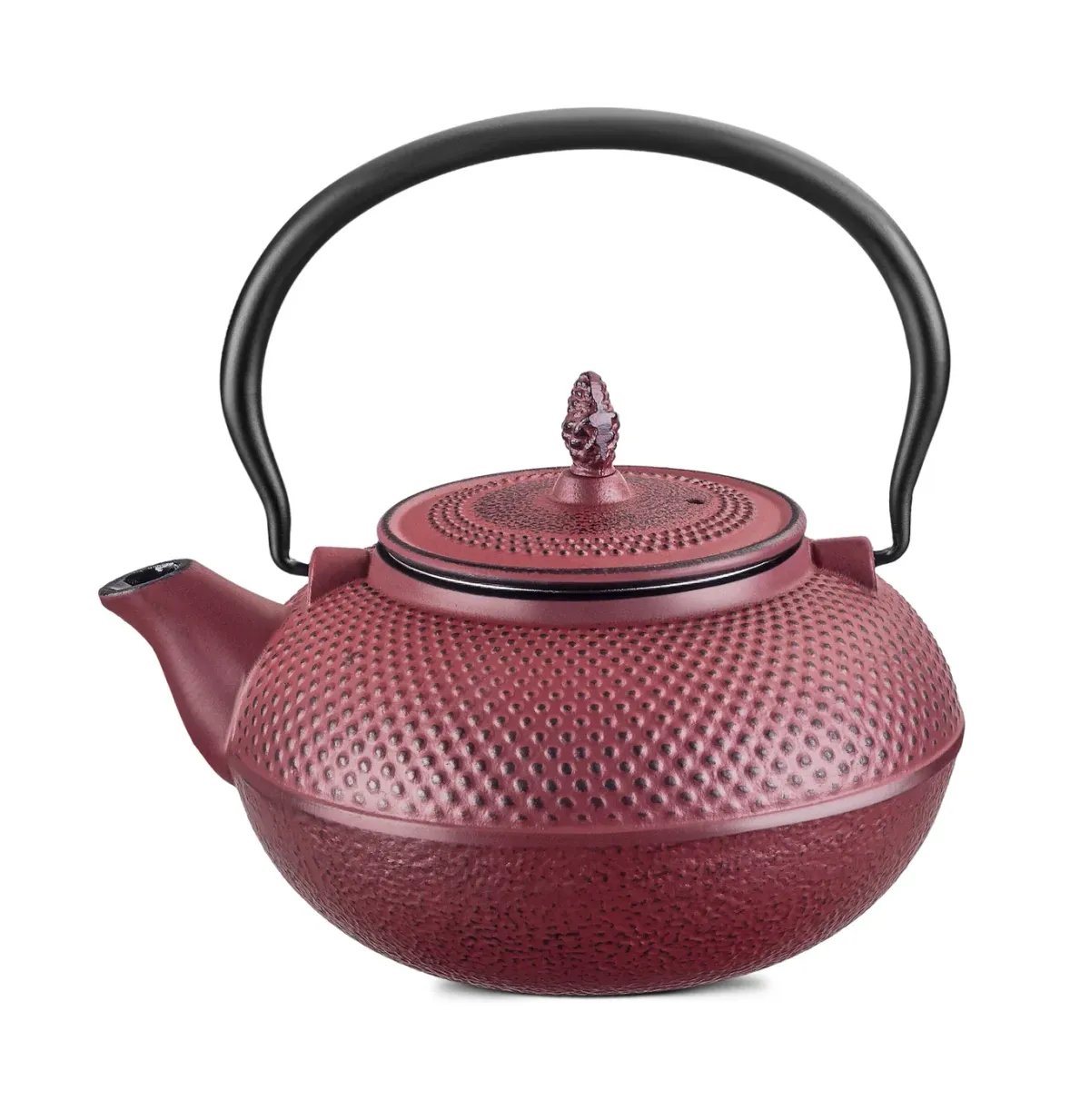 Chaleira de Ferro Vermelha com Coador Inox